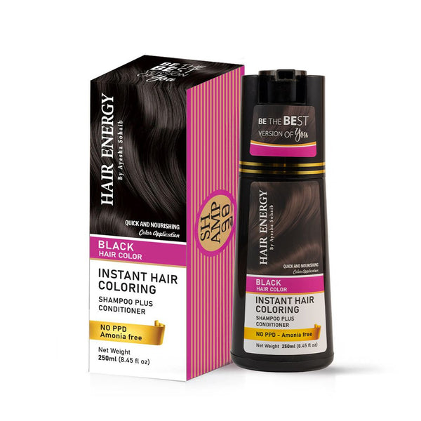 Instant Hair Coloring Shampoo + Conditioner (black Colour )