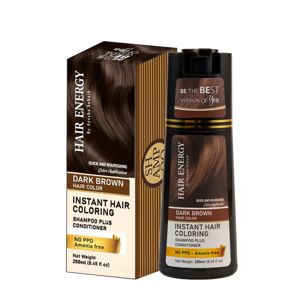 Instant Hair Coloring Shampoo + Conditioner (dark Brown Colour )